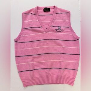 Vintage Anheuser-Busch Golf Classic Pink Sweater Aureus 80s 90s V-Neck Logo